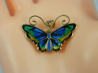 Vintage David Andersen Sterling Silver Vermeil Enamel " Butterfly " Pin/brooch