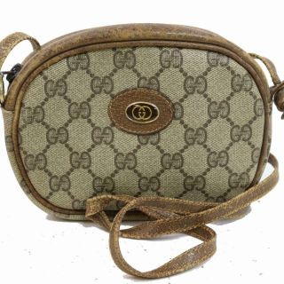 Authentic Vintage Gucci Shoulder Bag Gg Browns Pvc 354661