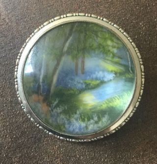 Thomas L Mott Handpainted Essex Glass Brooch Bluebell Wood 2