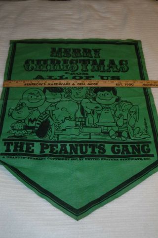 1967 Peanuts - Linus Sally - Vintage Felt Fabric Pennant Snoopy 3