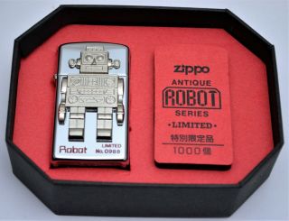 Vintage 1996 Zippo Antique Robot Lighter,  Japanese Limited Edition Of 1000.