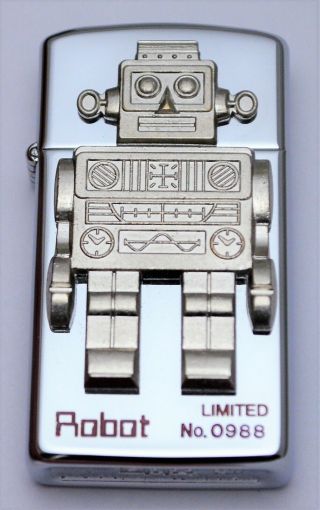 Vintage 1996 Zippo Antique Robot Lighter,  Japanese Limited Edition of 1000. 2