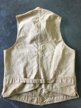 Vintage 1900’s 1910’s Hunting Vest Rare Early Buckleback Canvas Small Men’s 6