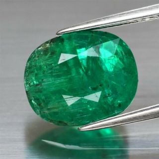 Big Rare 4.  47ct 11.  8x9.  8mm Oval Natural Green Emerald,  Ethiopia