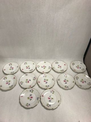 12 Vintage Flowers Porcelain Winterling Bavaria Germany 6 Inch Plate Margo