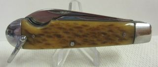 Vintage Camillus 2 - Blade Folding Knife,  4 Line Tang Stamp,
