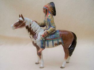 Rare Beswick Mounted Indian On Horse Back Model 1391