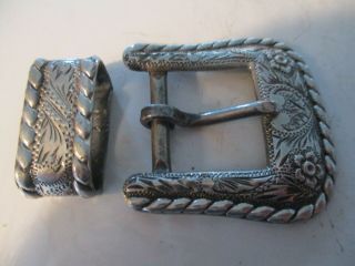 Vintage Sterling Silver Belt Buckle Keyston Bros.  San Fransisco,  Ca - 3/4 " Belt