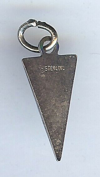 VINTAGE STERLING SILVER RED AND WHITE ENAMEL MAYVILLE PENNANT CHARM 2