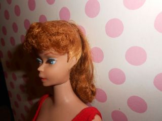 VINTAGE BARBIE TITIAN REDHEAD PONYTAIL BARBIE DOLL 6 OR 7 CORAL LIPS FULL HAIR 5