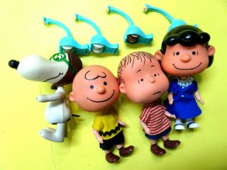 Rare Mattel 1968 Liddle Kiddle Set 4 Peanuts Skediddle Dolls W/pushers,  Linus