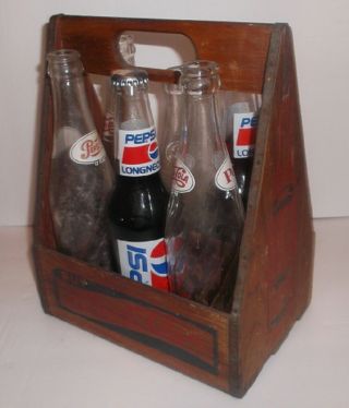 Estate Find - Vintage Antique Wooden Pepsi 6 Pack Bottle Carrier