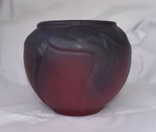 Vintage Van Briggle Pottery USA 1922 - 26 Mulberry Cabinet Vase Spiderwort Flowers 2