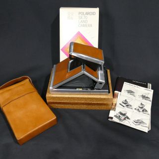 Vintage Polaroid Sx 70 Instant Land Camera Tan Leather Case & Box