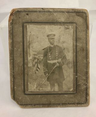 Vintage c1915 African American Pennsylvania National Guard Soldier Photo 3