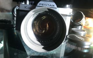 RARE TAKUMAR 85mm f/1.  9 Mount Lens HOOD & CAPS 3