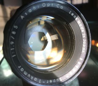 RARE TAKUMAR 85mm f/1.  9 Mount Lens HOOD & CAPS 6
