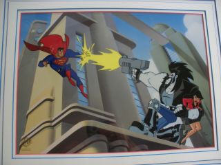 Superman Vs Lobo Le Animation Cel 129/500 Wbss Warner Brothers Studio Store Rare