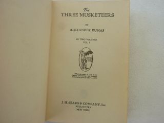RARE VINTAGE The Three Musketeers - Alexander Dumas - 2 Volume Set - Sears Pub. 4