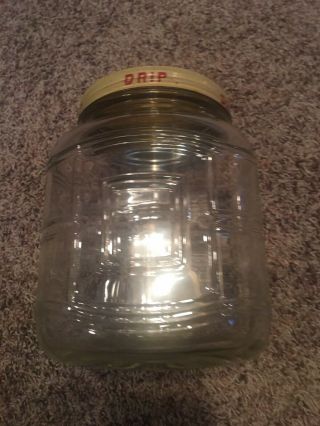 Vintage Ben Hur Supreme Quality Glass Square Coffee Jar RARE 3lb Huge Jar 2