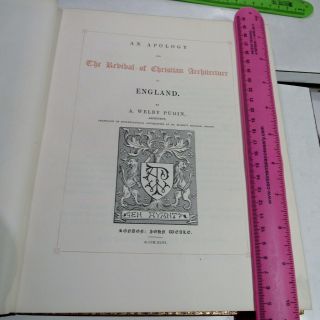 PRINCIPLE REVIVAL CHRISTIAN ARCHITECTURE IN ENGLAND/1843/RARE 1st Ed.  /FINE LEATH 12