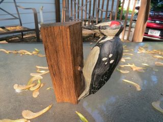 Will Kirkpatrick " Wek " Hand Painted Carved Pileated Woodpecker Rare Birds Wood