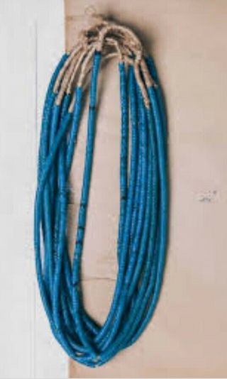 Vintage African Snake Beads Turquoise Imogene,  Willie $36