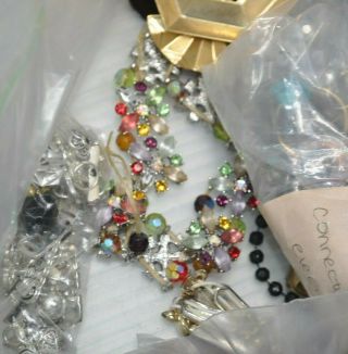 Almost 16lbs of Broken Costume Jewelry & Parts for Crafts - Beads Rhinestones 5