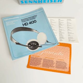 Rare Vintage Sennheiser HD 400 Headphones Hd400 And Paperwork 8