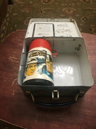 Vintage Six Million Dollar Man Metal Lunchbox With Thermo.