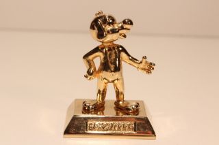 Vintage Collectible France Pif Gadget 1000 Golden Tone Metal Figurine Figure