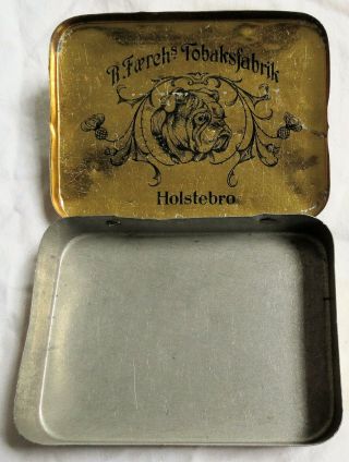 Bulldog Brand Smoking Mixture Holstebro Pocket Tobacco Tin Old Vtg Antique 3