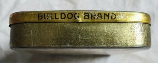 Bulldog Brand Smoking Mixture Holstebro Pocket Tobacco Tin Old Vtg Antique 6