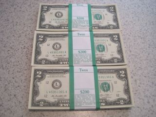 $2 2013 San Francisco Series 100 - Unc 2 Two Dollar Bill S Bep Pack Rare