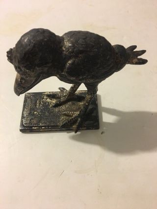 Vtg Art Deco Ronson Art Metal Pelican Bellycan Bird Statue