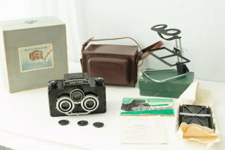 Rare Stereo Camera Set Sputnik Soviet Russian Ussr 6x6cm Gomz Vintage