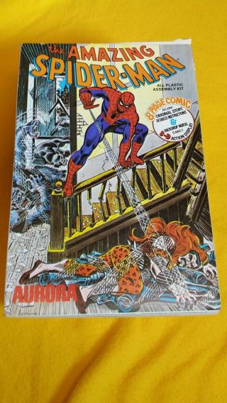 Vintage Aurora Spiderman Comic Scenes Model Kit Exc