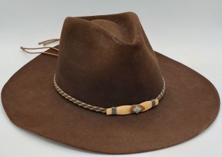 Vintage Stetson Cowboy Hat John B Stetson Company 4x Beaver Brown Sz 7 1/4