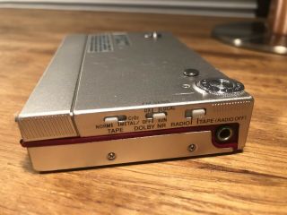 Vintage Sony Walkman WM - F10 FM Stereo Cassette Tape Player Red Chrome 6