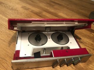 Vintage Sony Walkman WM - F10 FM Stereo Cassette Tape Player Red Chrome 7