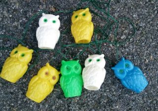 Vintage Blow Mold Owl String Lights Picnic Camping Glamping Retro Plug In.