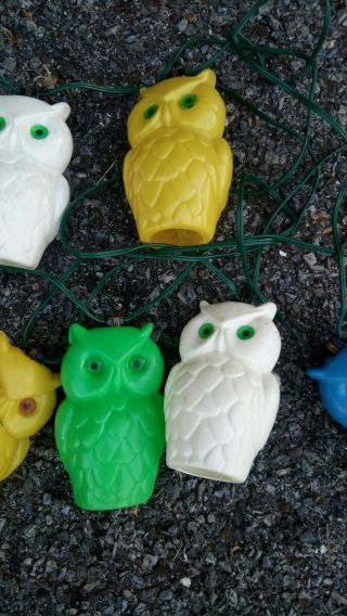 Vintage Blow Mold Owl String Lights Picnic Camping Glamping Retro Plug In. 3