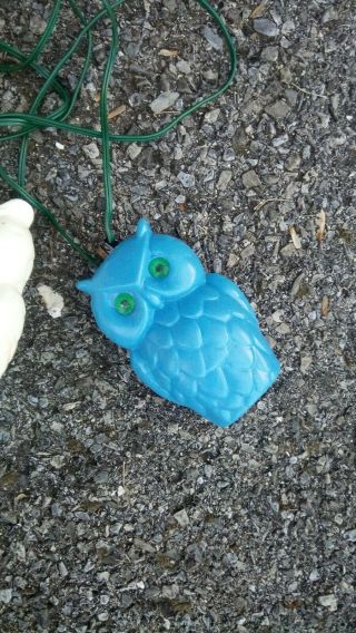 Vintage Blow Mold Owl String Lights Picnic Camping Glamping Retro Plug In. 4