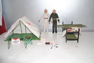 Action Man Palitoy Vintage Medic Figures " White Medic Tent " Rare Set