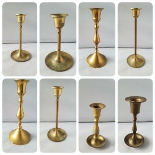 Vintage Brass Candlesticks Candle Holder Snuffer Bell Shape Home Decor Assorted