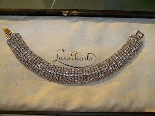 Gorgeous Sparkling Art Deco Clear Rhinestone Gold Cocktail Bracelet Jewellery