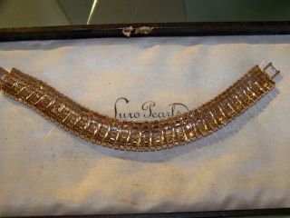 GORGEOUS SPARKLING ART DECO CLEAR RHINESTONE GOLD COCKTAIL BRACELET JEWELLERY 7