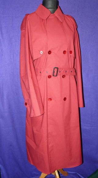 South Bucks Red Single Texture Rubber Lined Mackintosh Raincoat X Rare Tv Fit