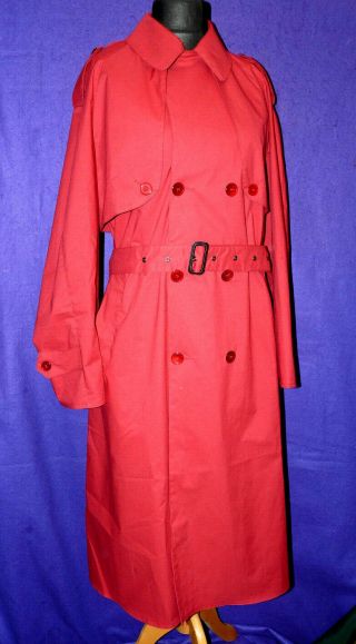 South Bucks RED single texture rubber lined mackintosh raincoat x rare TV fit 3