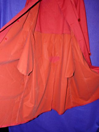 South Bucks RED single texture rubber lined mackintosh raincoat x rare TV fit 5